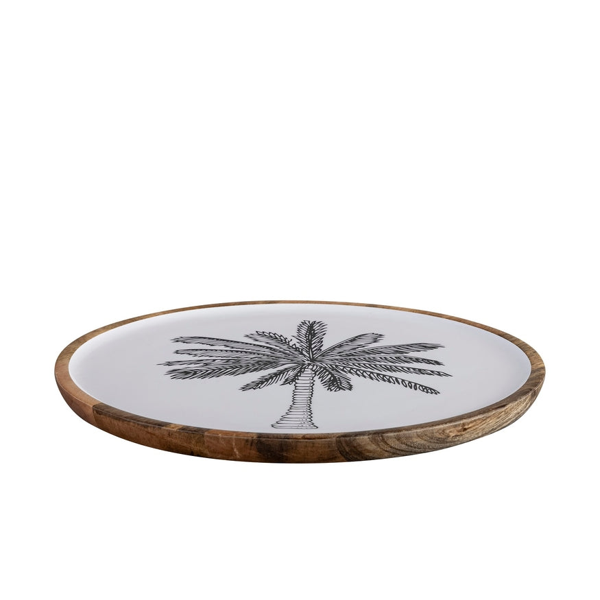 Mango Wood Palm Tree Plate