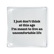 Uncomfortable White Lotus Glass Trinket Tray