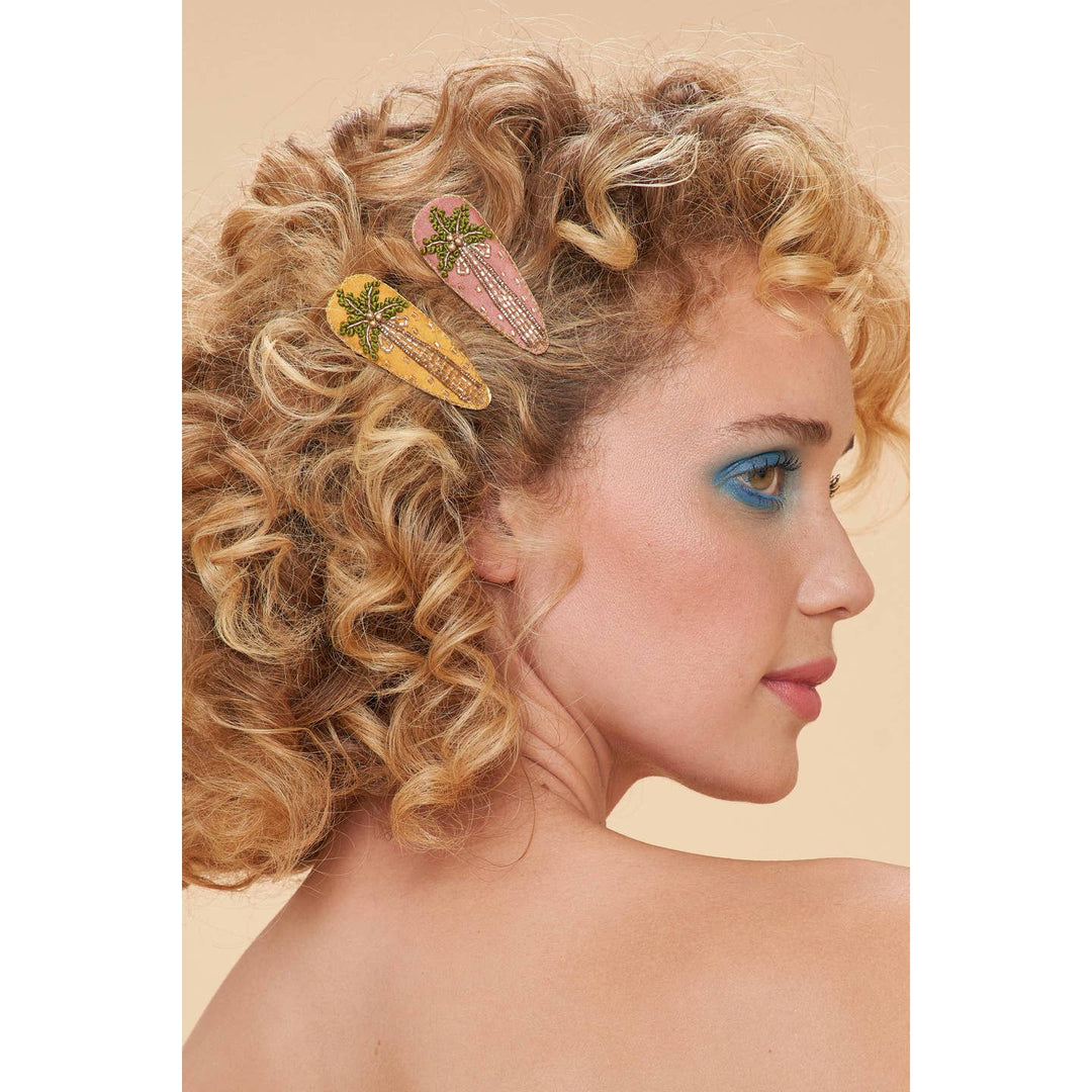 Palm Trees Jeweled Hair Clips