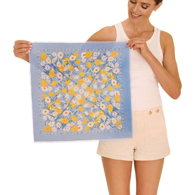 Marvelous Meadow Cotton Bandana - Powder Blue