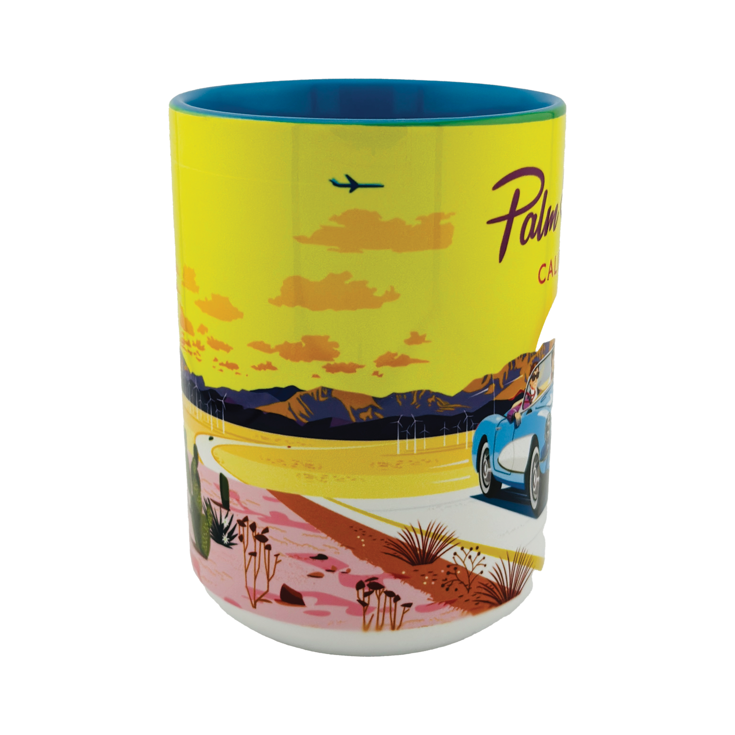 15oz Mug: Palm Springs Blue Convertible - Just Fabulous Palm Springs