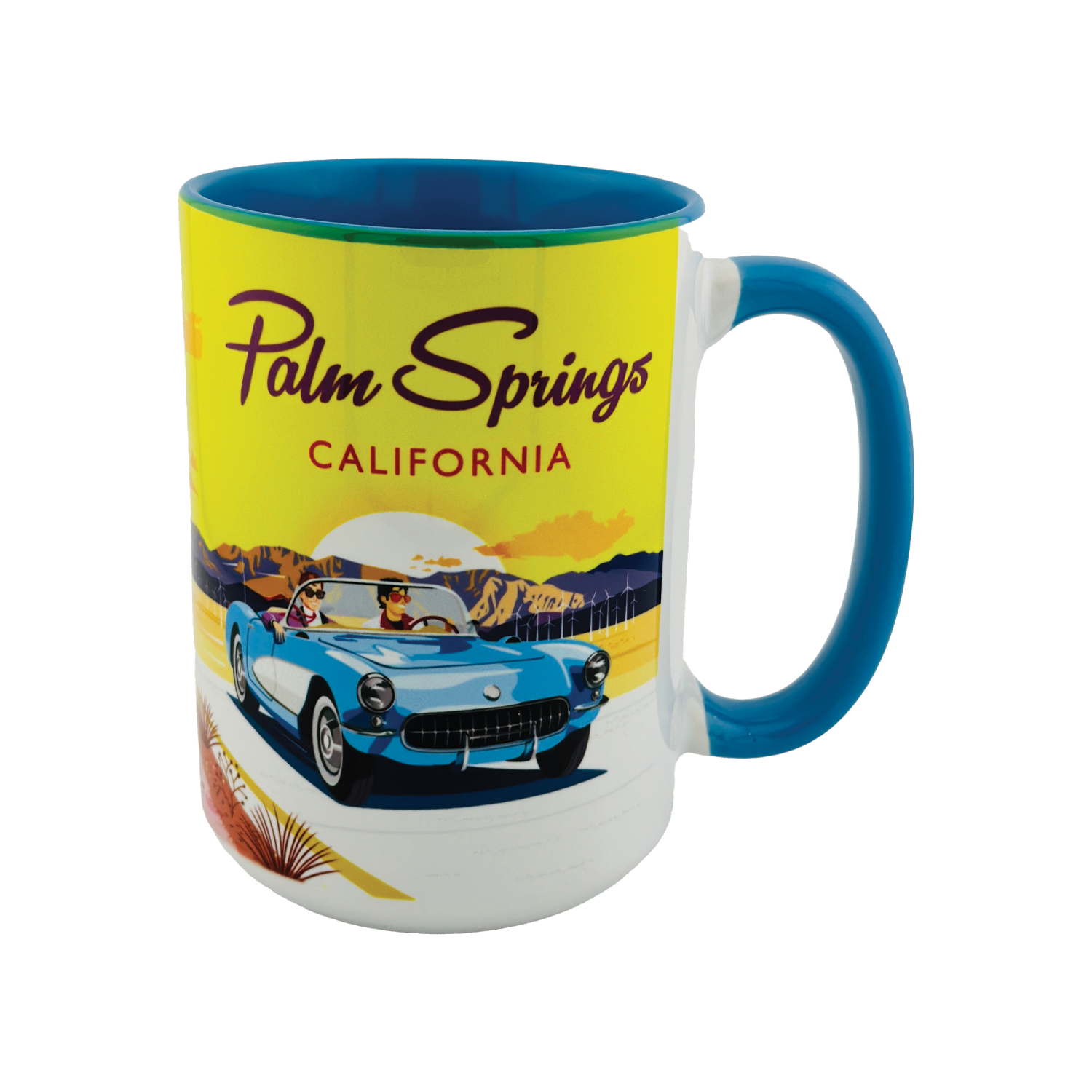 15oz Mug: Palm Springs Blue Convertible - Just Fabulous Palm Springs