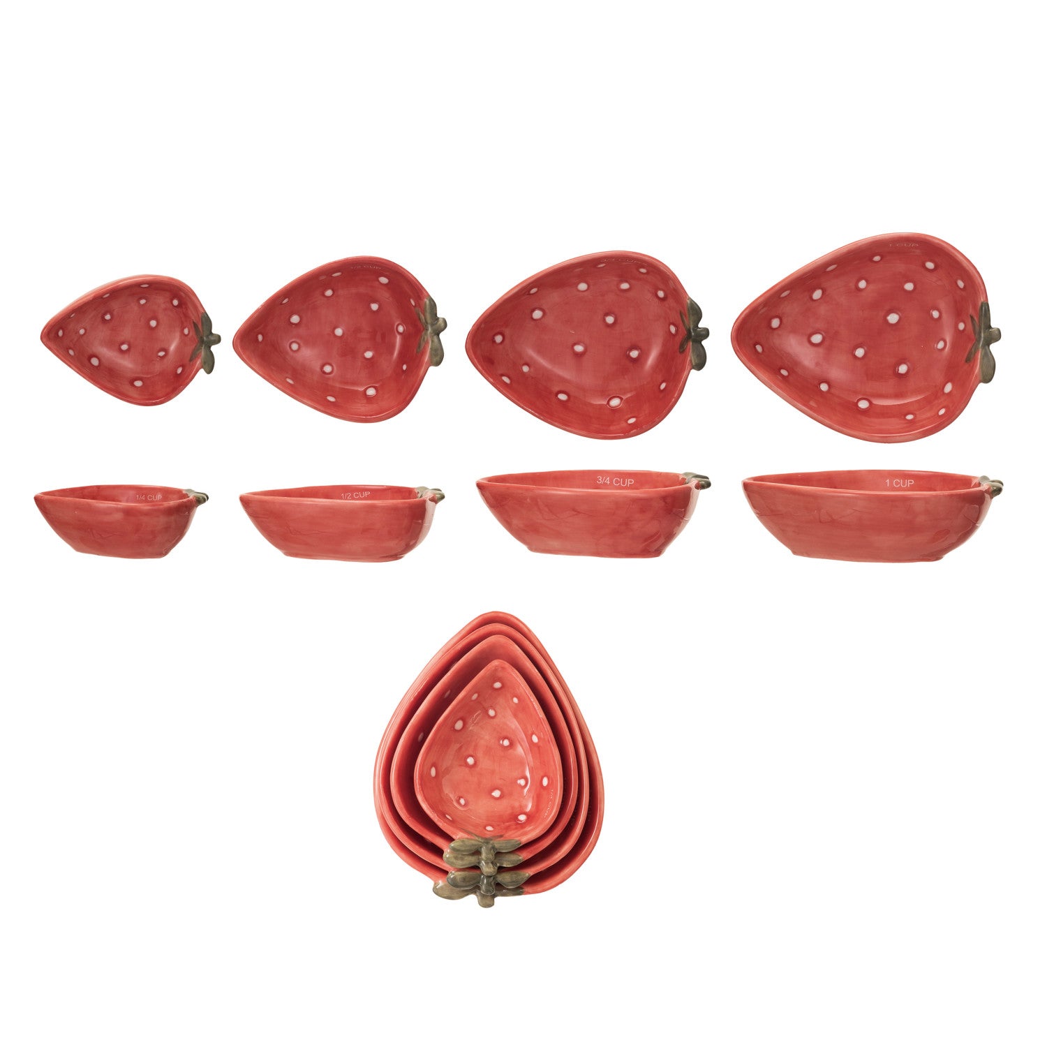 Hand Painted Strawberry Shaped Measuring Cups