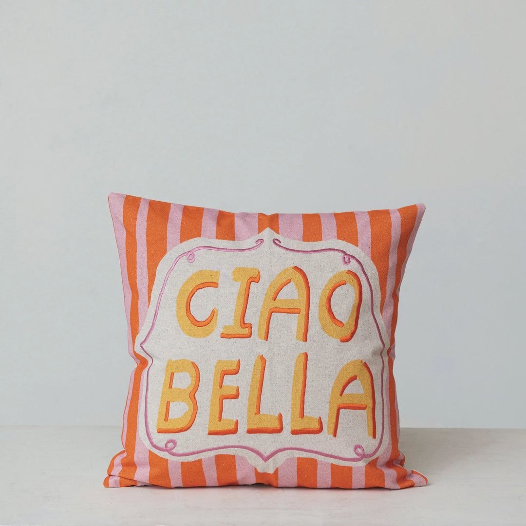 Ciao Bella Square Cotton Pillow