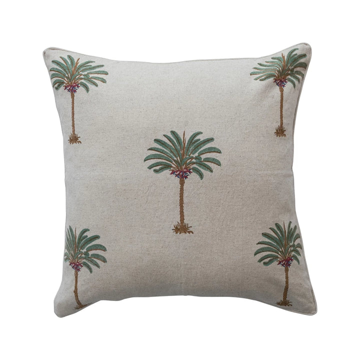 Palm Tree Square Cotton & Linen Pillow