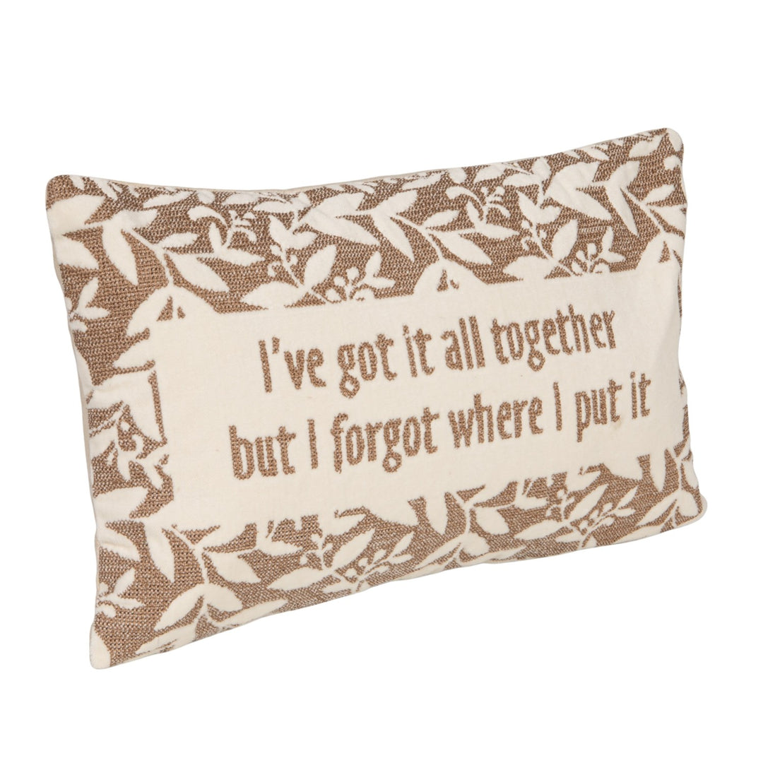 I've Got It All Together Cotton Velvet Embroidered Lumbar Pillow