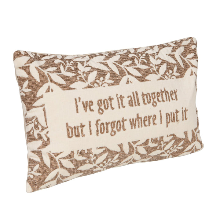 I've Got It All Together Cotton Velvet Embroidered Lumbar Pillow