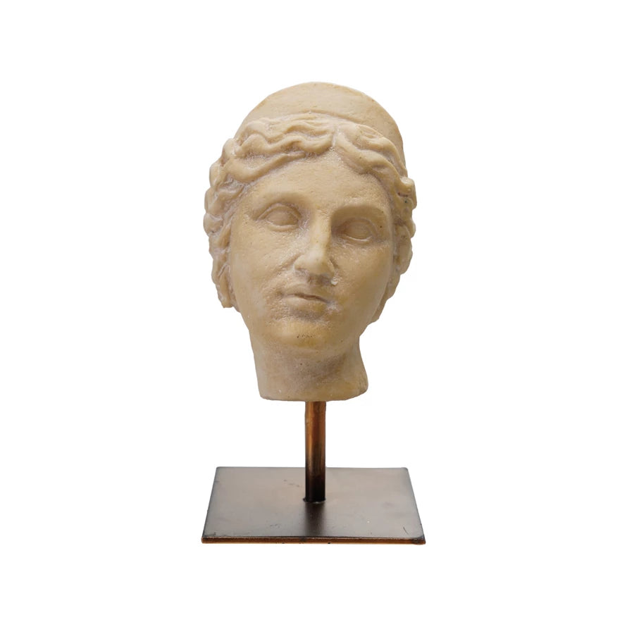 Bust Sculpture With Metal Stand