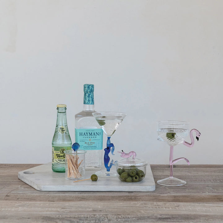 Hand Blown Flamingo Stemmed Wine Glass