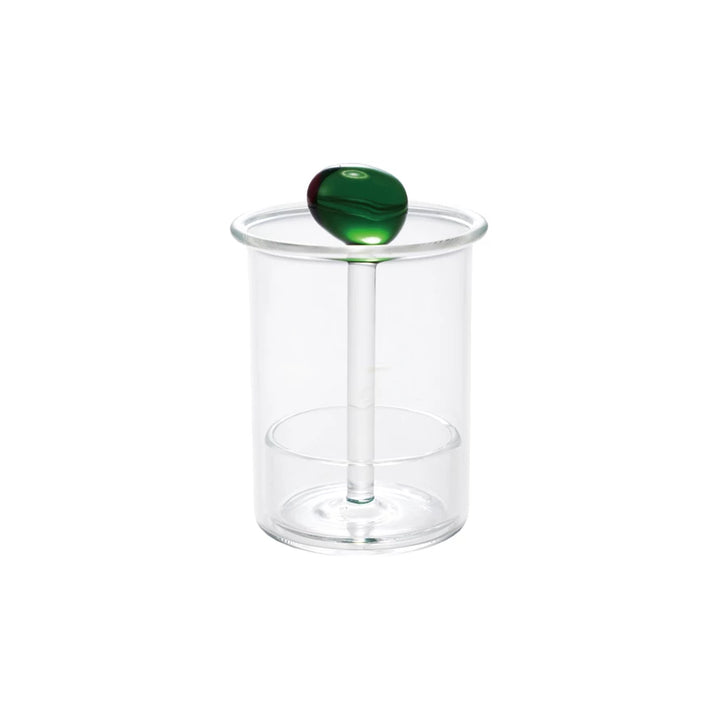 Glass Toothpick Holder With Hand-Blown Glass Olive