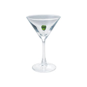 Stemmed Martini Glass With Hand-Blown Olive Inside - Just Fabulous Palm Springs