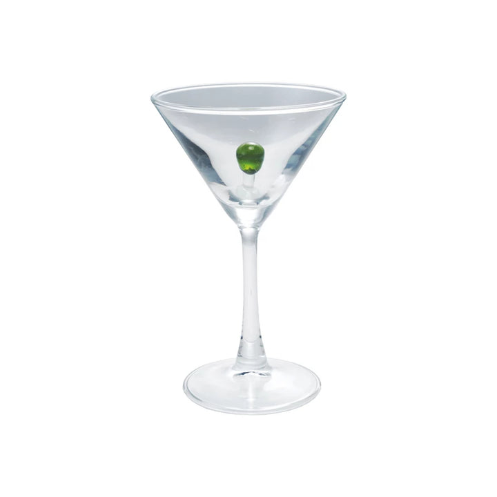 Stemmed Martini Glass With Hand-Blown Olive Inside