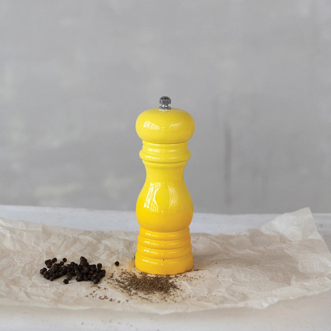 Enameled Rubberwood Salt & Pepper Mill