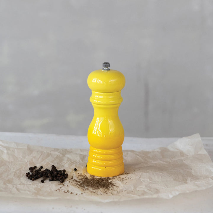 Enameled Rubberwood Salt & Pepper Mill