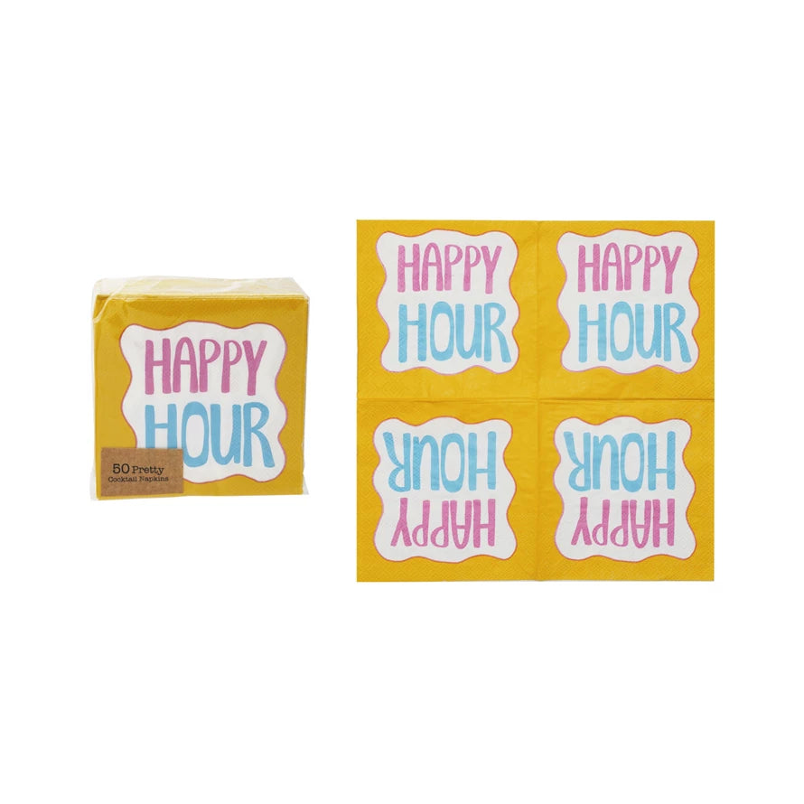 "Happy Hour" Cocktail Napkins