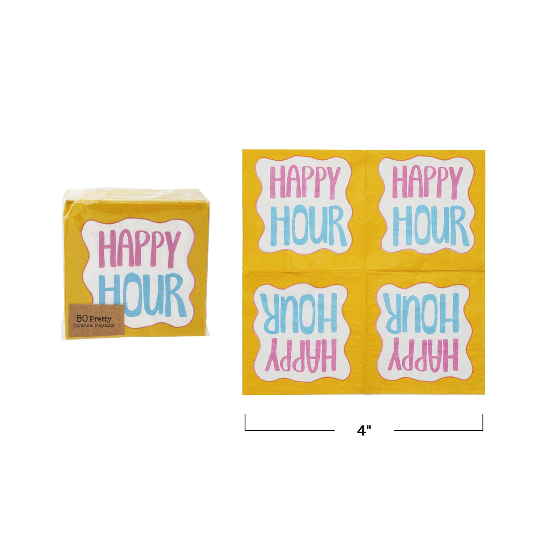 "Happy Hour" Cocktail Napkins