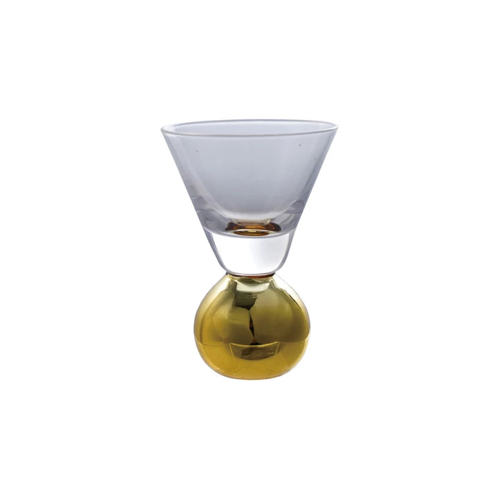 Shot Glass With Gold Electroplated Ball Stem