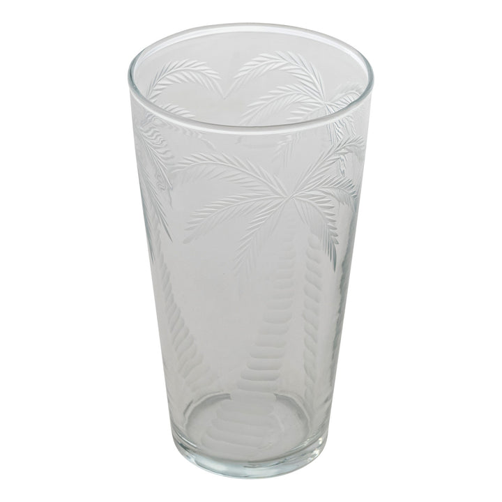 Etched Palm Trees Drinking Glass - 12 Oz