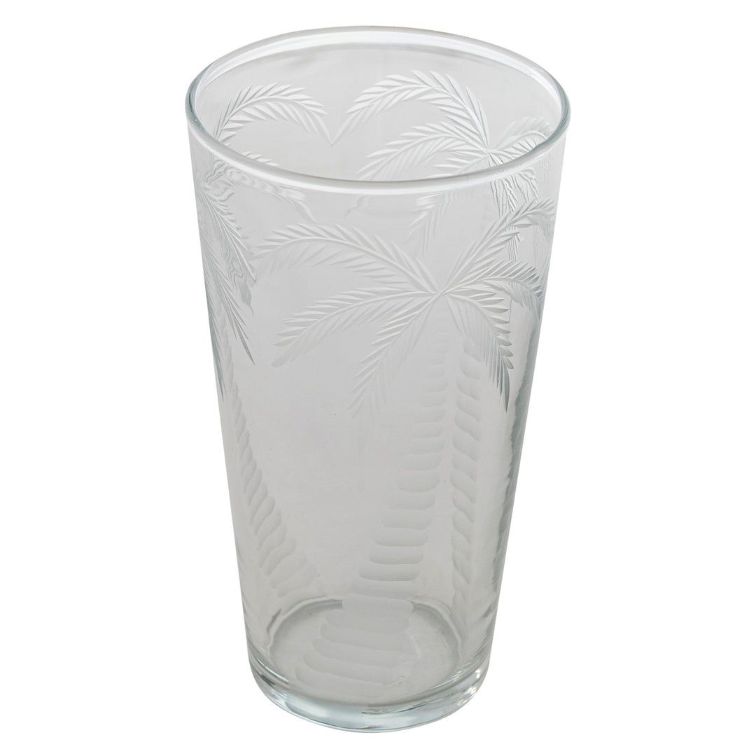 Etched Palm Trees Drinking Glass - 12 Oz