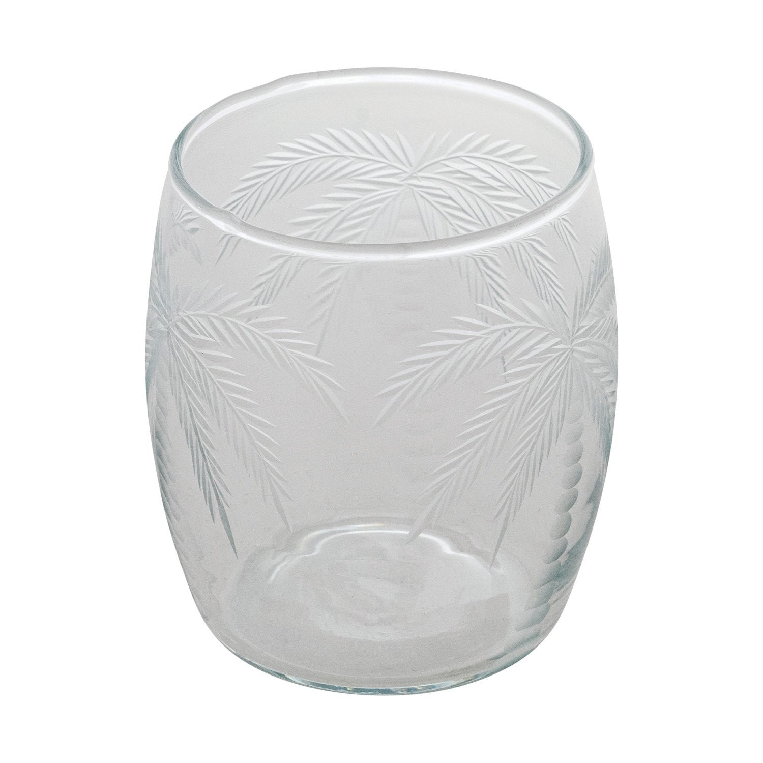 Etched Palm Trees Drinking Glass - 8 Oz