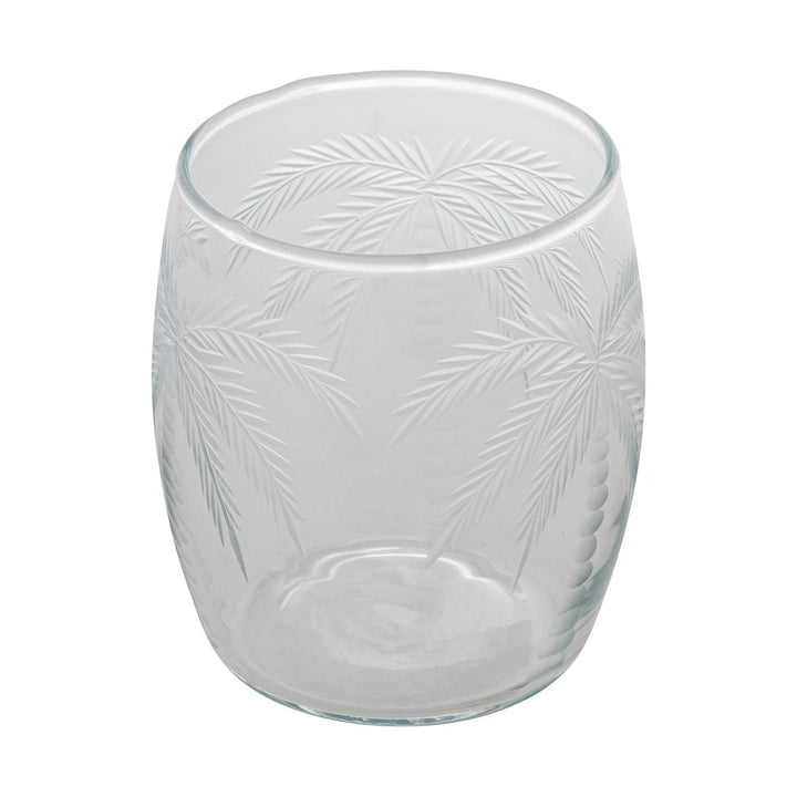 Etched Palm Trees Drinking Glass - 8 Oz