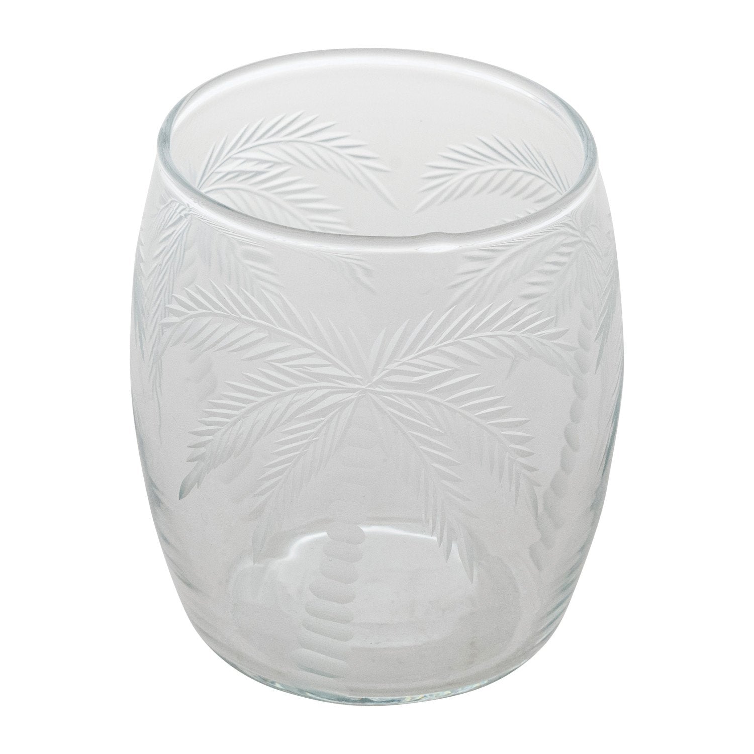 Etched Palm Trees Drinking Glass - 8 Oz
