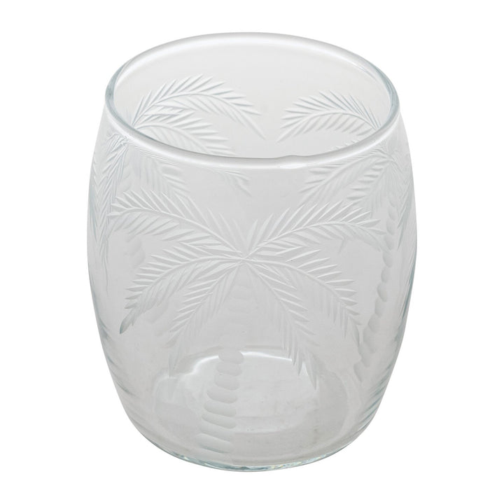 Etched Palm Trees Drinking Glass - 8 Oz