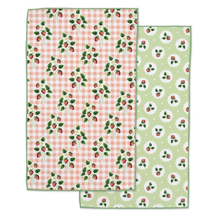 Strawberry Patch Printed Microfiber Dishtowel