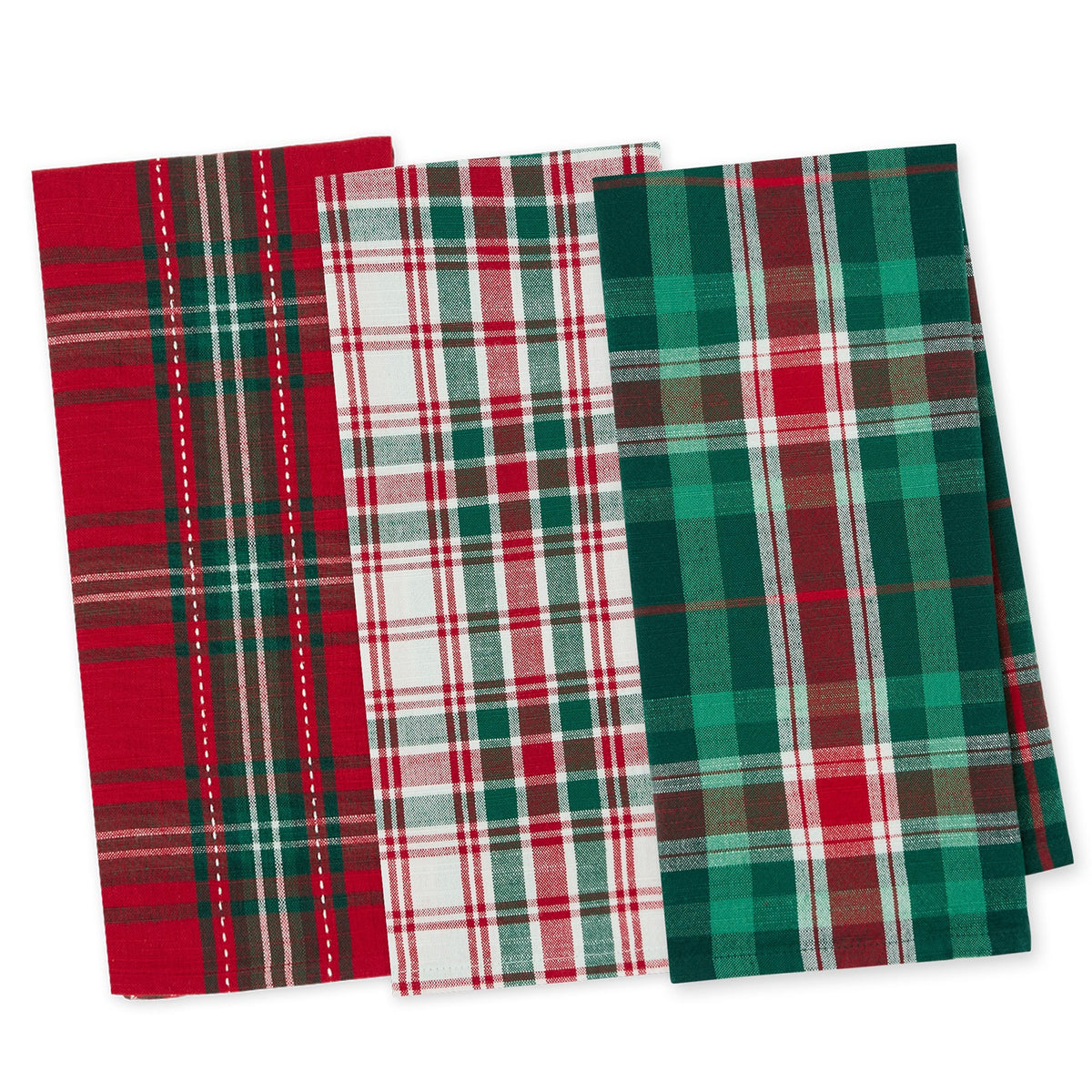 Christmas Plaids Essentials Dishtowel Set of 3
