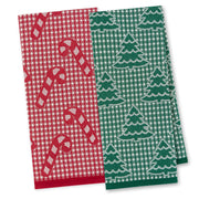 Christmas Waffle Jacquard Dishtowels MX DZ