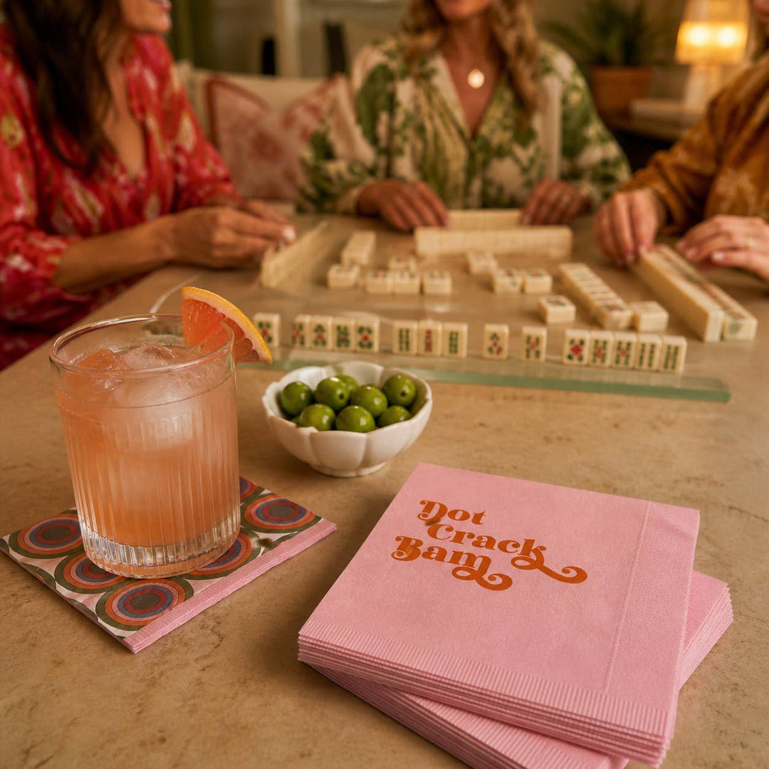 Dot Bam Crack Mahjong Cocktail Napkins