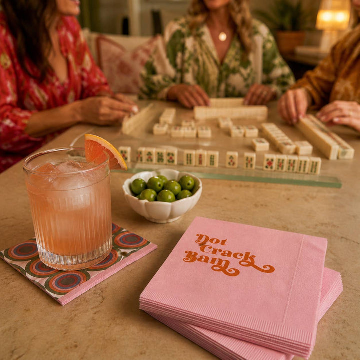 Dot Bam Crack Mahjong Cocktail Napkins