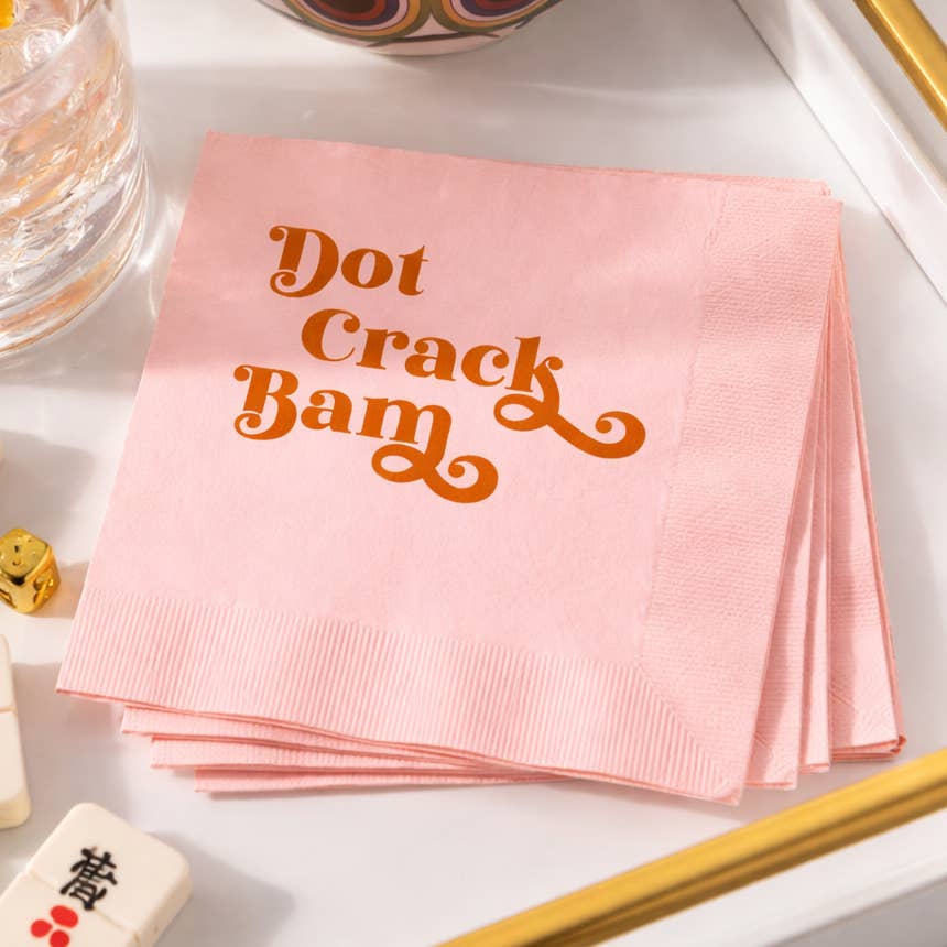 Dot Bam Crack Mahjong Cocktail Napkins