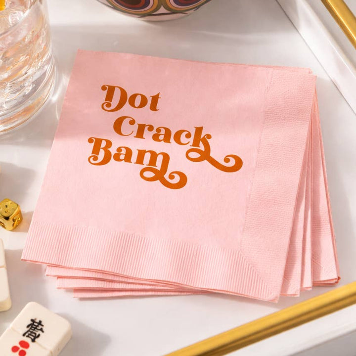 Dot Bam Crack Mahjong Cocktail Napkins