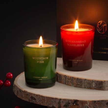 Gingerbread Madeleine & Mountain Pine Votive Gift Set