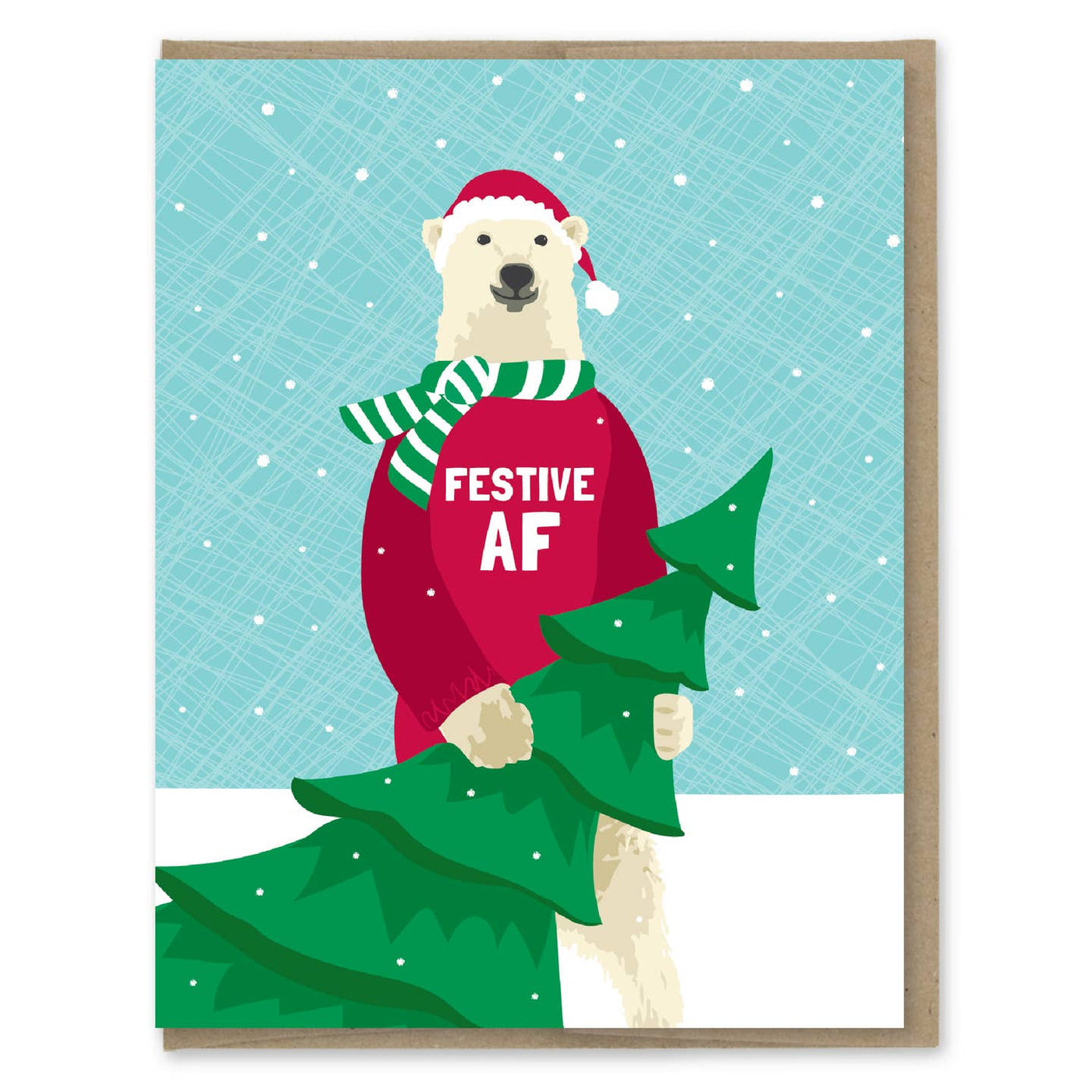 Polar Bear Festive AF Holiday Card