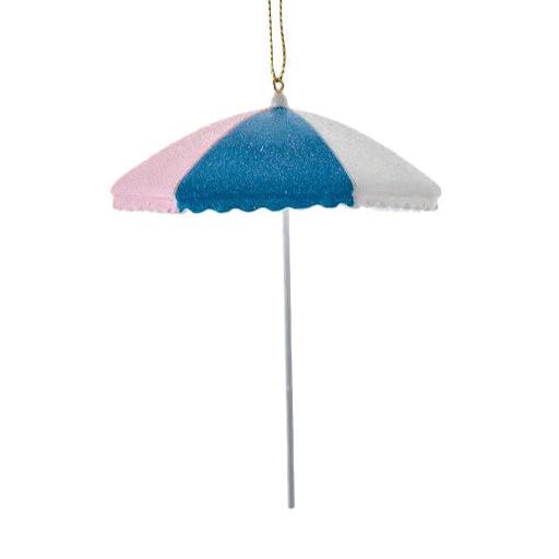 Palm Beach Umbrella Ornament - Blue
