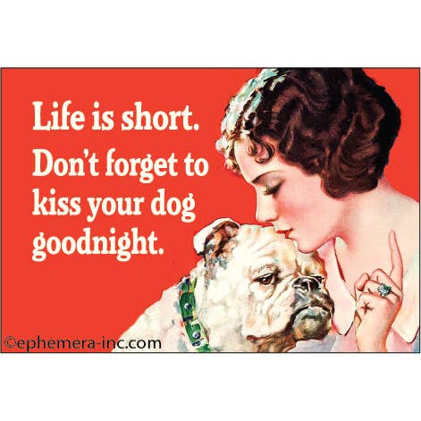 Magnet: Life Is Short, Don't Forget To Kiss Your Dog