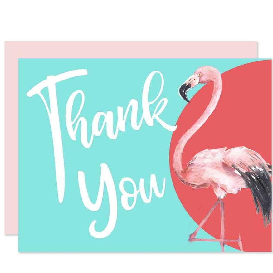 Flamingo Thank You Greeting Card - Just Fabulous Palm Springs