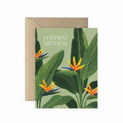 Tropical Bird Of Paradise Birthday Card