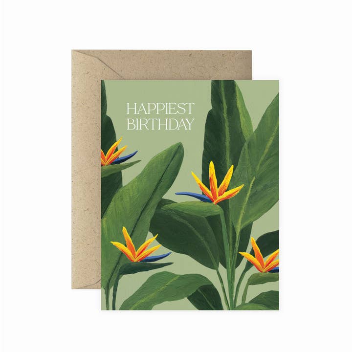 Tropical Bird Of Paradise Birthday Card