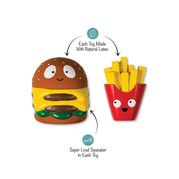 Big Buns Small Fry Latex Dog Toy - Set Of 2