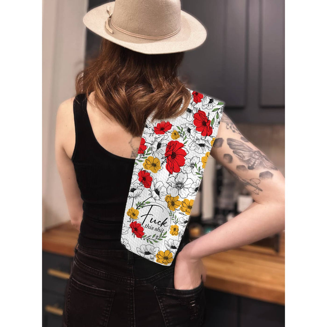 Fuck This Shit Waffle Weave Kitchen Towel