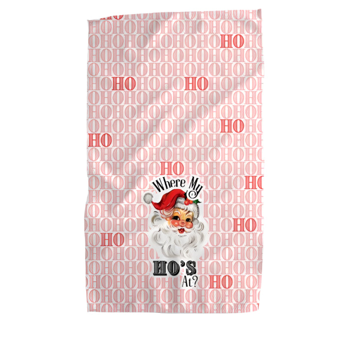 Where My Ho's At Waffle Weave Kitchen Towel