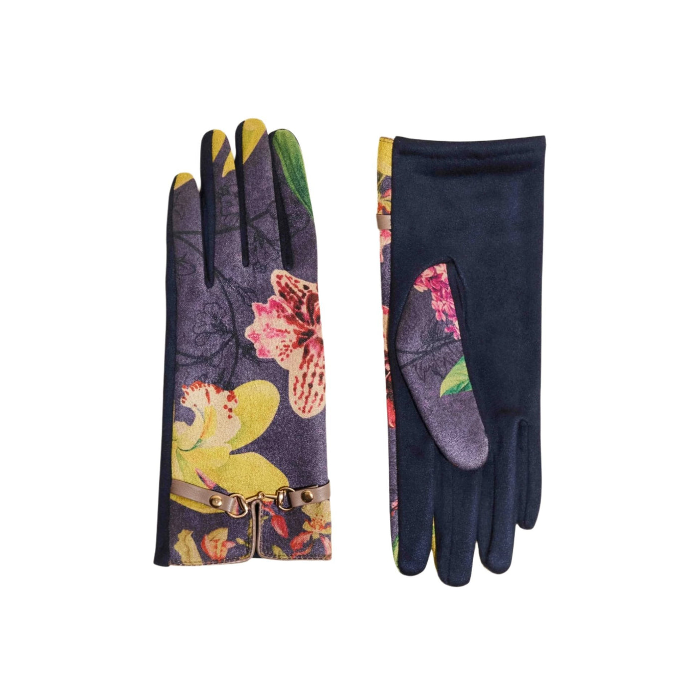 Exotic Evening Kylie Faux Suede Gloves - Ink