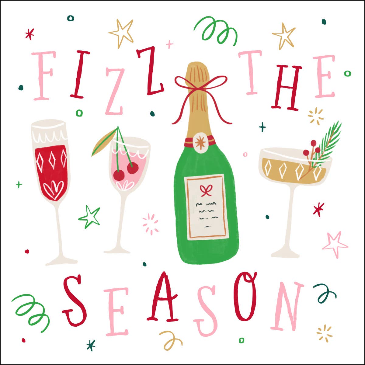 Fizz The Season Christmas Cocktail Napkins