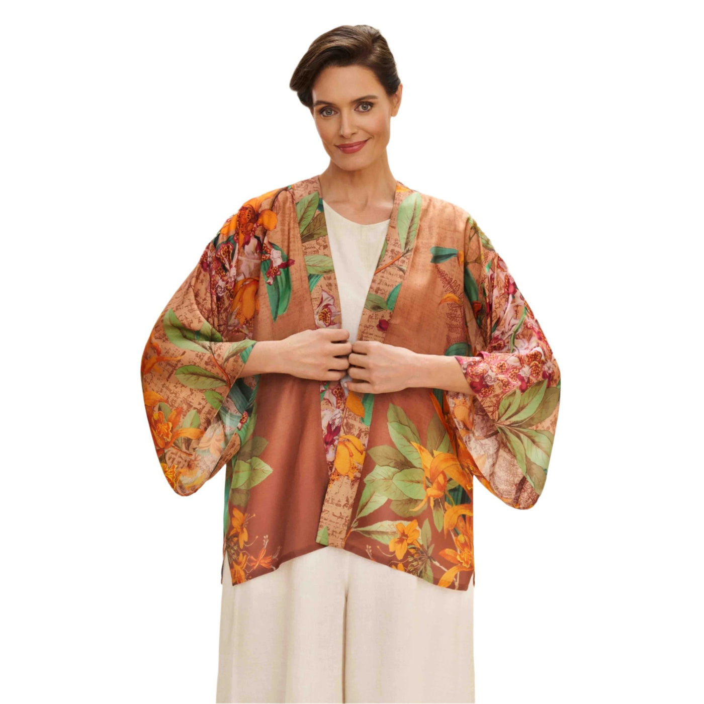 Botany Bliss Kimono Jacket - Taupe