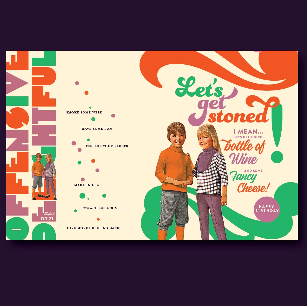 Fancy Cheese Birthday Card - Just Fabulous Palm Springs