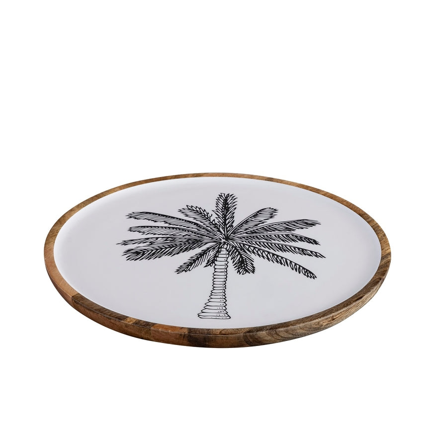Mango Wood Palm Tree Plate