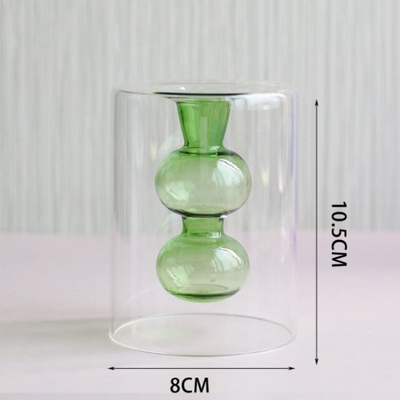 Hydroponic Transparent Glass Vase - Green
